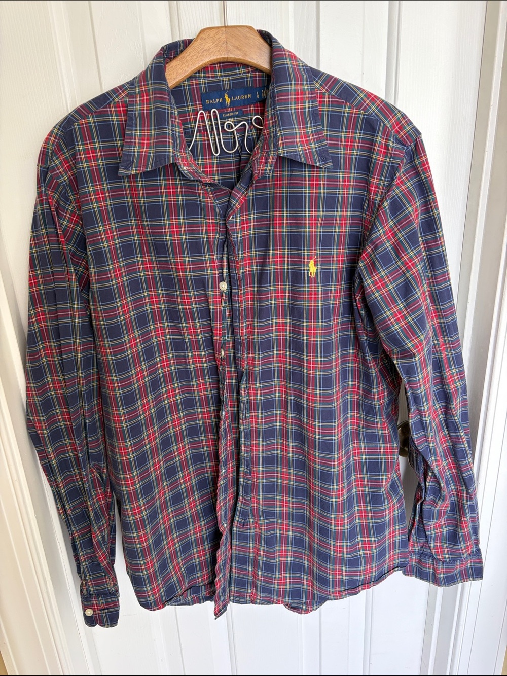 Ralph Lauren Red & Navy Plaid Long-Sleeve Button-Down Shirt